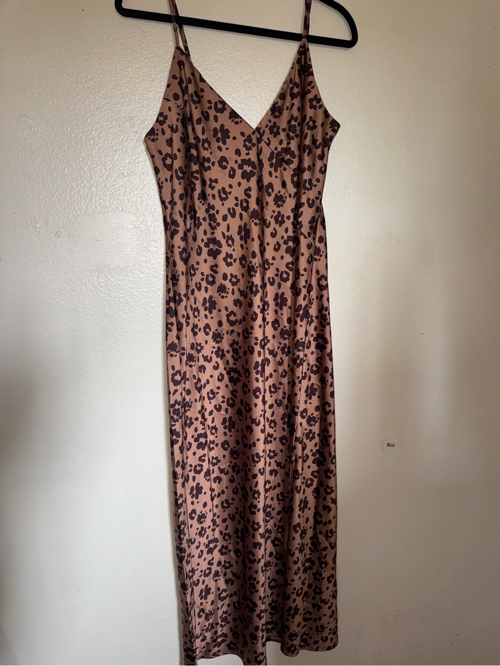 Brown Leopard Print Slip Dress
